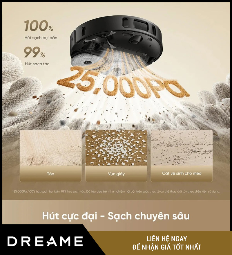 Dreame D30 Ultra CE Trắng/Đen - Robot hút bụi lau nhà