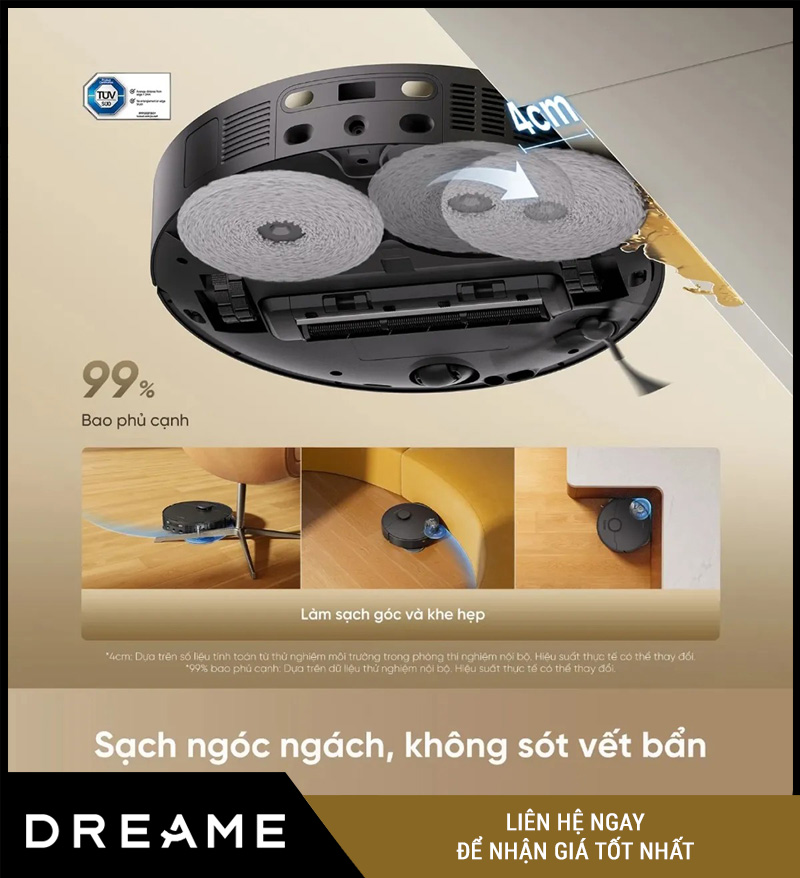 Dreame D30 Ultra CE Trắng/Đen - Robot hút bụi lau nhà