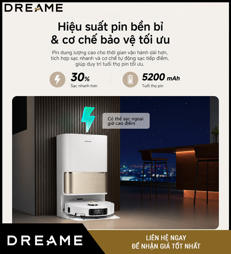 Dreame L50s Pro Ultra Trắng/Đen - Robot Hút Bụi Lau Nhà