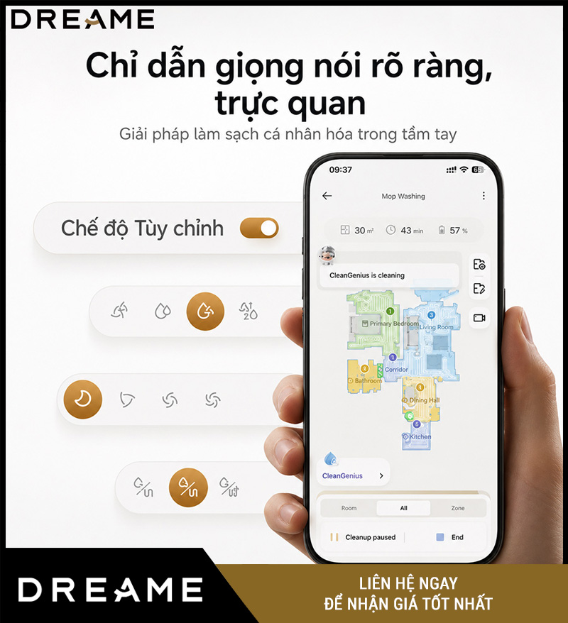 Dreame L50s Pro Ultra Trắng/Đen - Robot Hút Bụi Lau Nhà