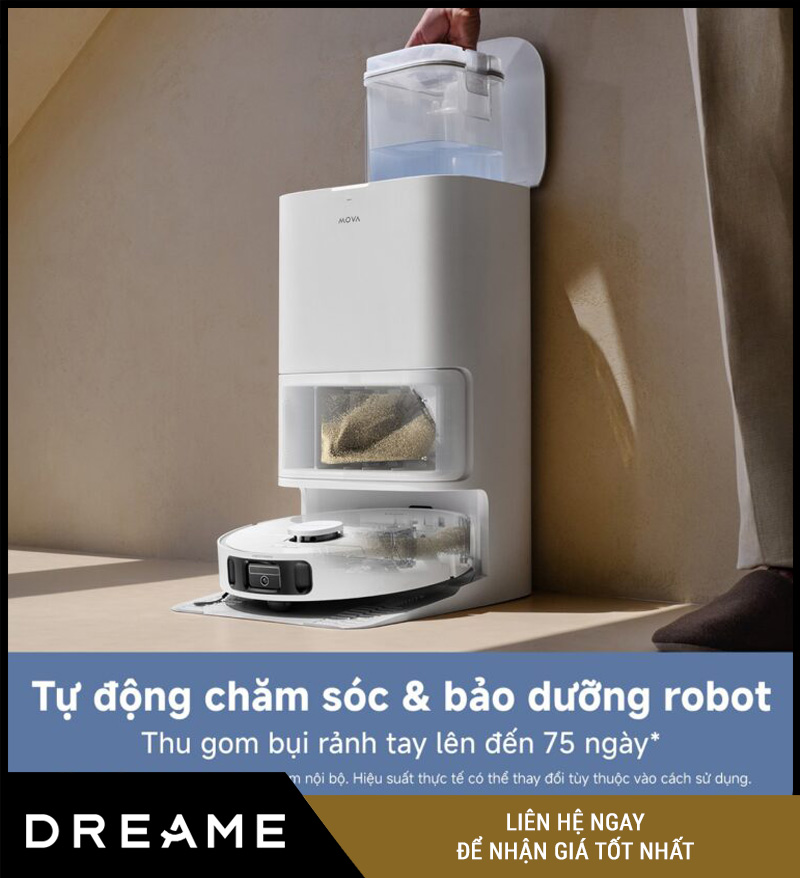 Mova E40 Ultra Trắng - Robot hút bụi lau nhà