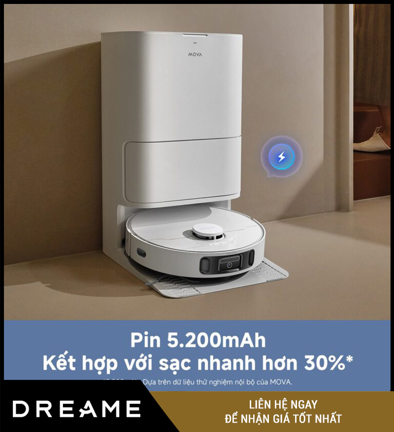 Mova E40 Ultra Trắng - Robot hút bụi lau nhà