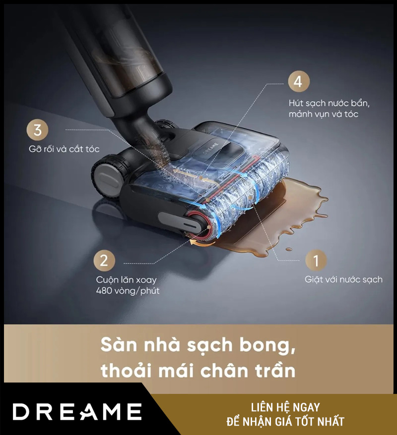 Dreame H12 GT - Máy hút bụi khô và ướt
