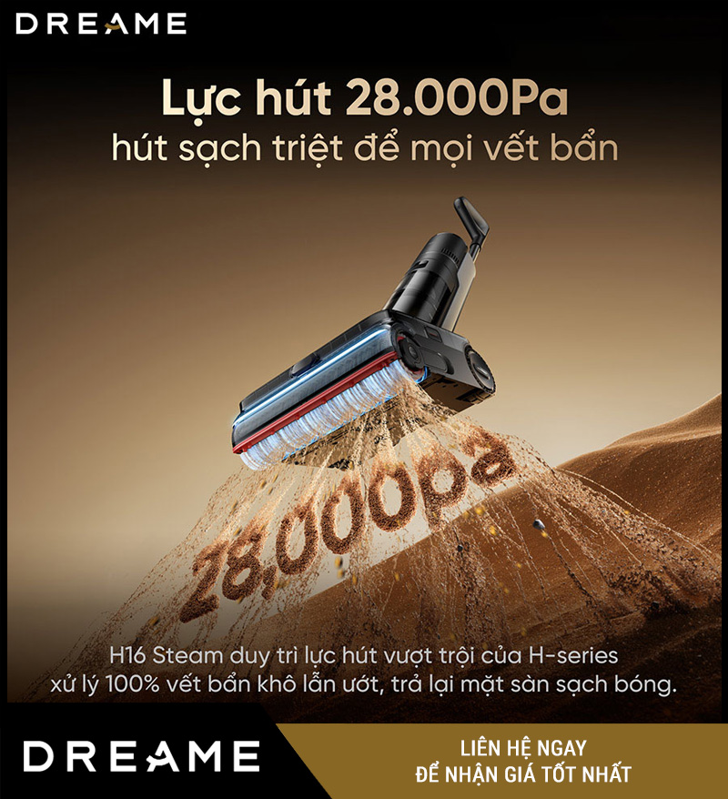 Dreame H16 Steam - Máy Hút Bụi Lau Nhà Cầm Tay