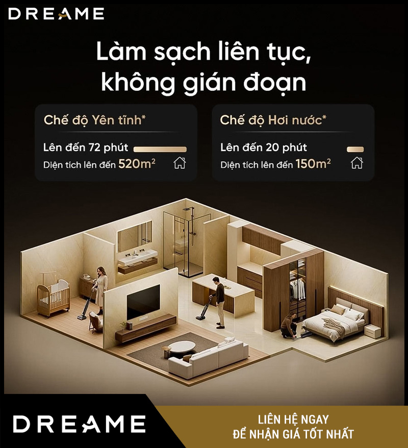 Dreame H16 Steam - Máy Hút Bụi Lau Nhà Cầm Tay