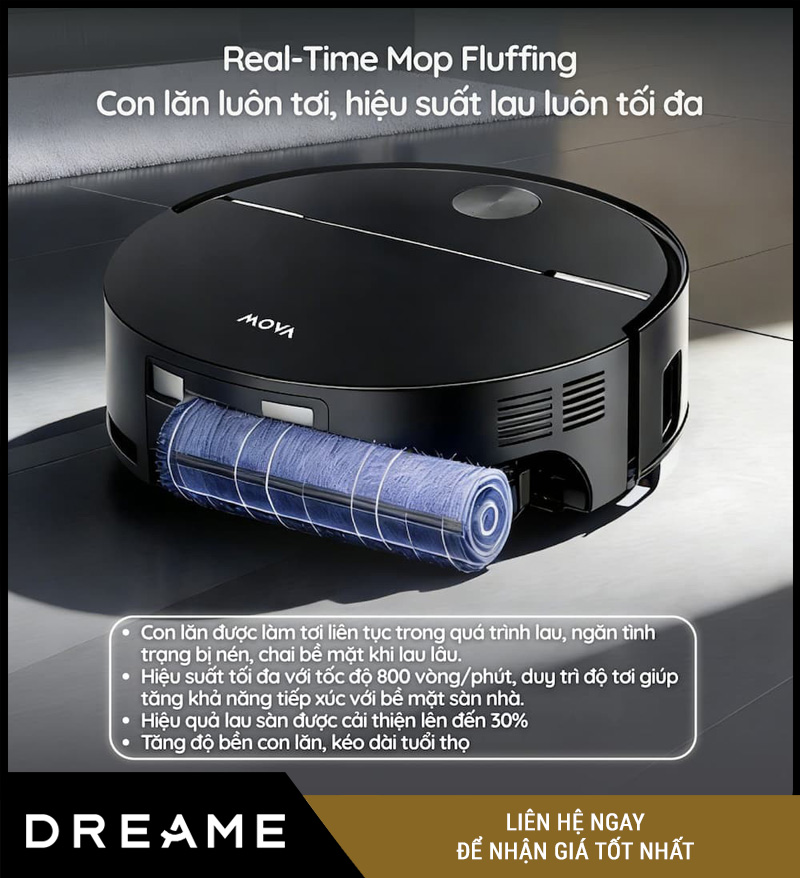 Mova Z70 Ultra Roller Complete Đen - Robot hút bụi lau nhà