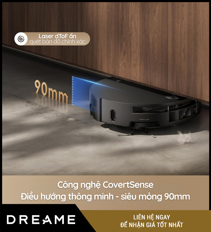 Mova S70 Roller Trắng/Đen - Robot hút bụi lau nhà